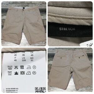 Hugo Boss Stretch Chino Shorts Men’s 30R Beige (Inseam 9.5) Casual